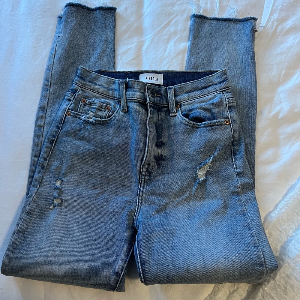 Pistola Blue Distressed Skinny Jeans